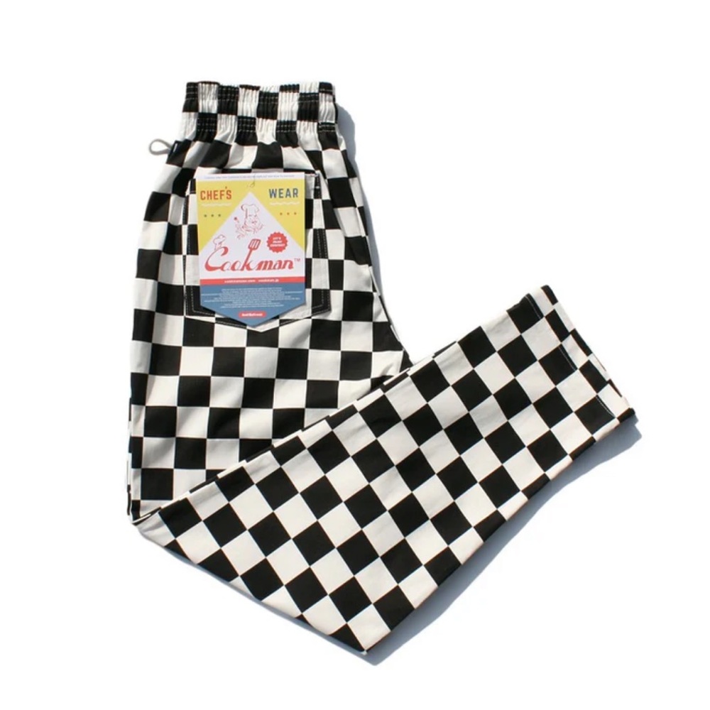 COOKMAN CHEF PANTS - CHECKER : BLACK